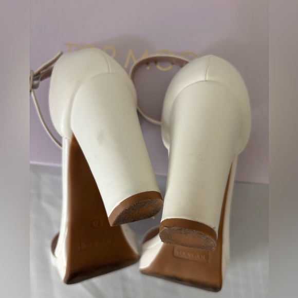 Top Moda Cream Block Heel Sandals Size 8 - Picture 6 of 8